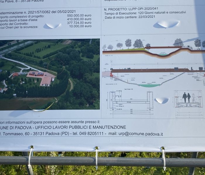 Camin: nuova passerella sul Roncajette